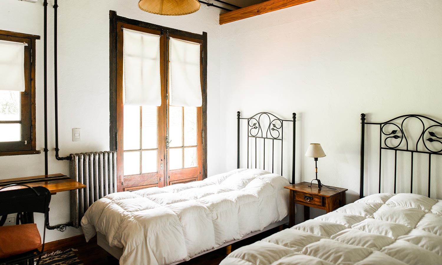 guest bedroom with two twin beds