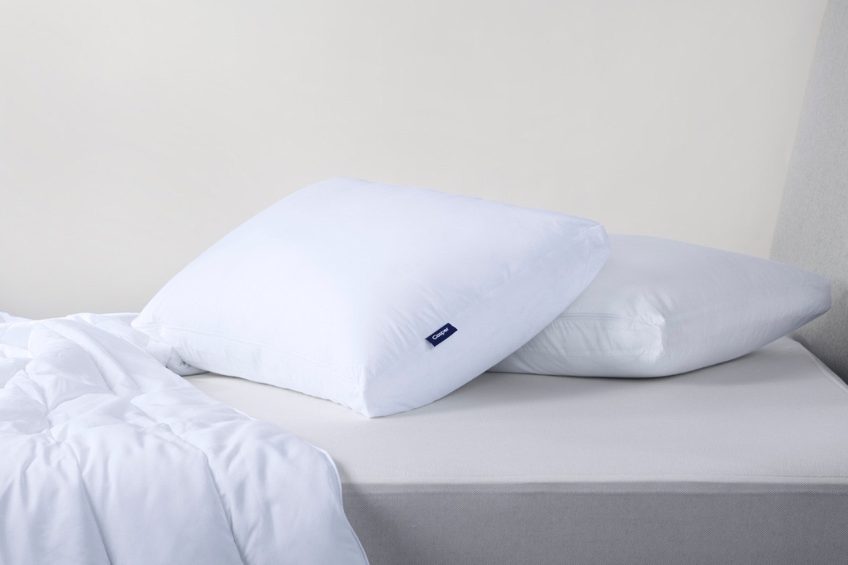 White pillow on the bed