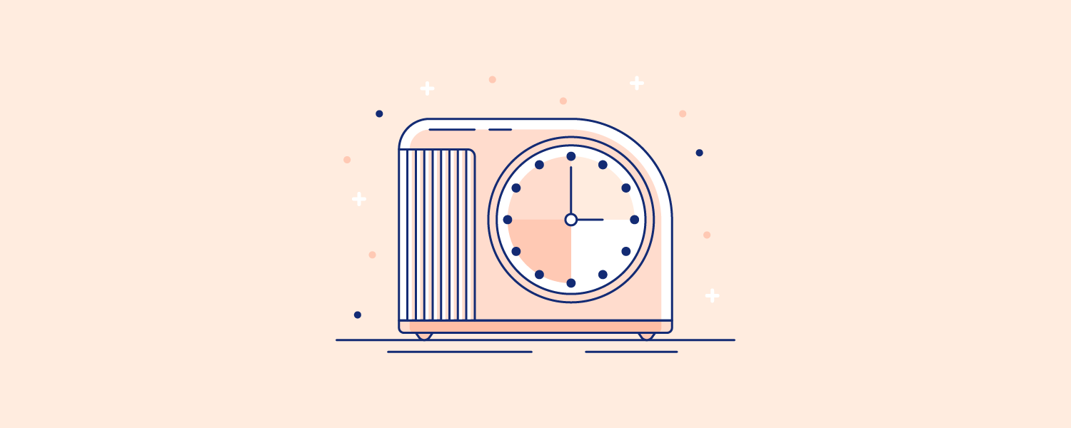 An old-fashioned alarm clock. Illustration