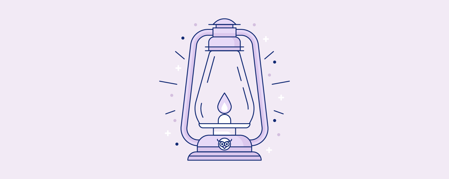 A glowing lantern. Illustration