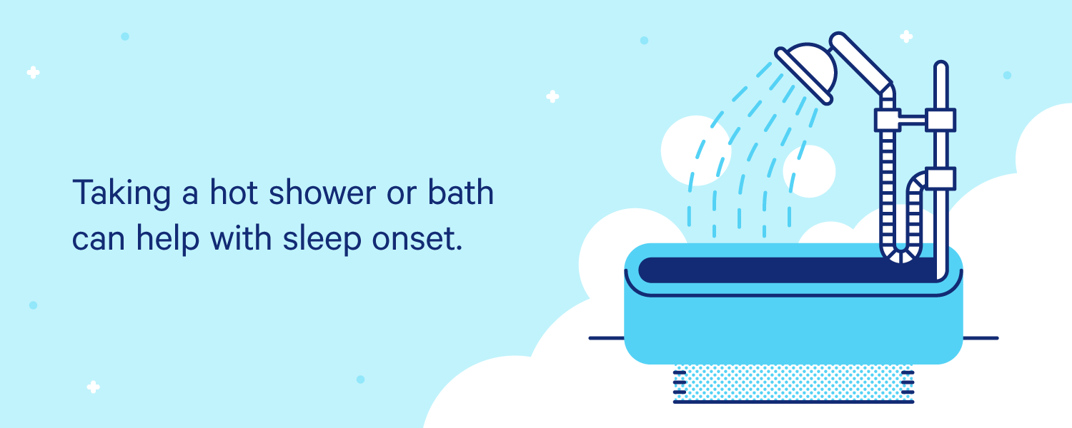 A shower head sprays water into an empty tub while steam fills the room. Illustration.