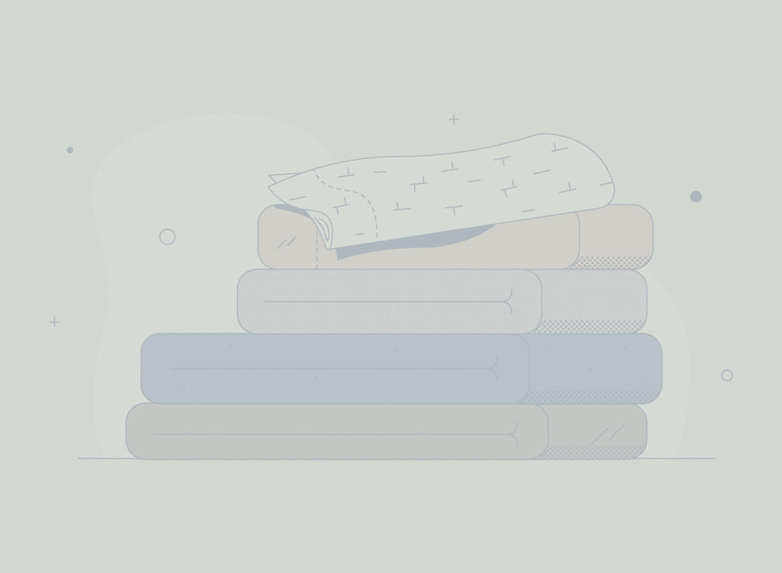 stacked bed sheets illustrated