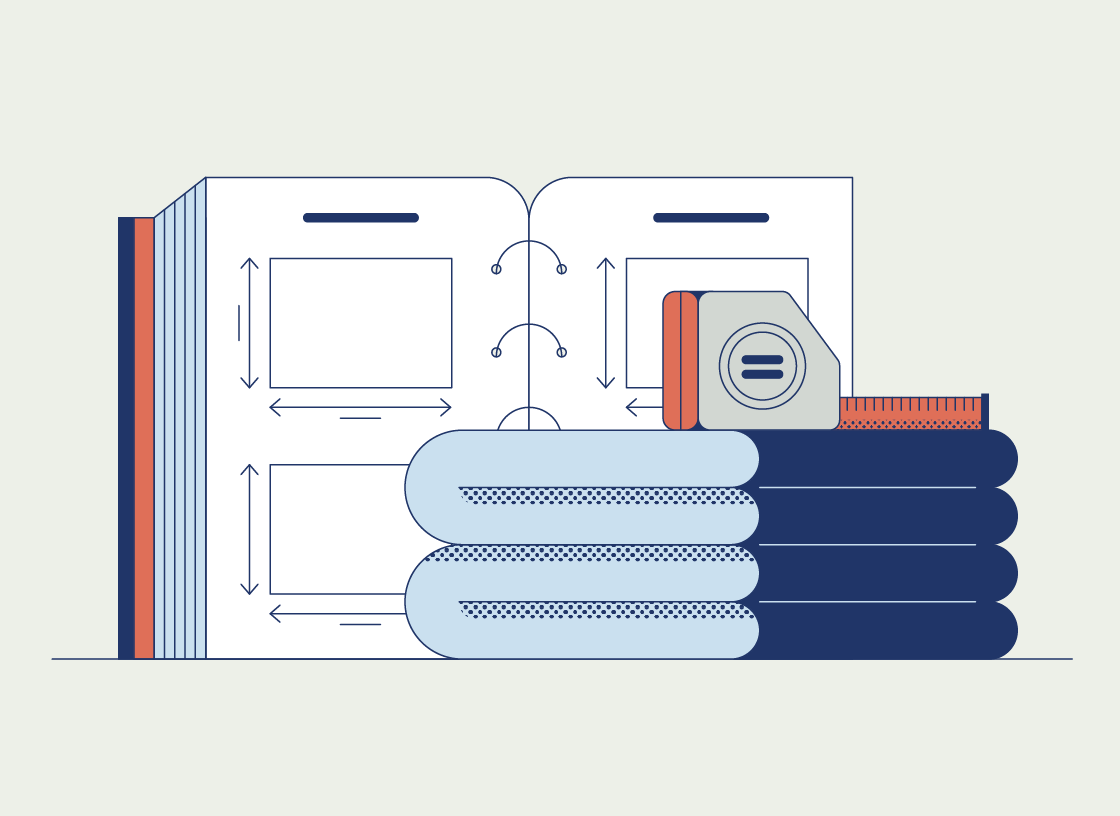 illustration of a sheet with measuring tape on top