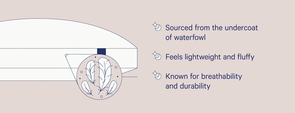 Illustration of a down pillow