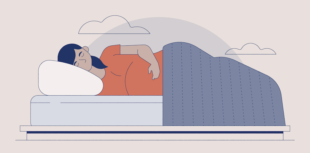 Illustration of pregnant woman sleeping